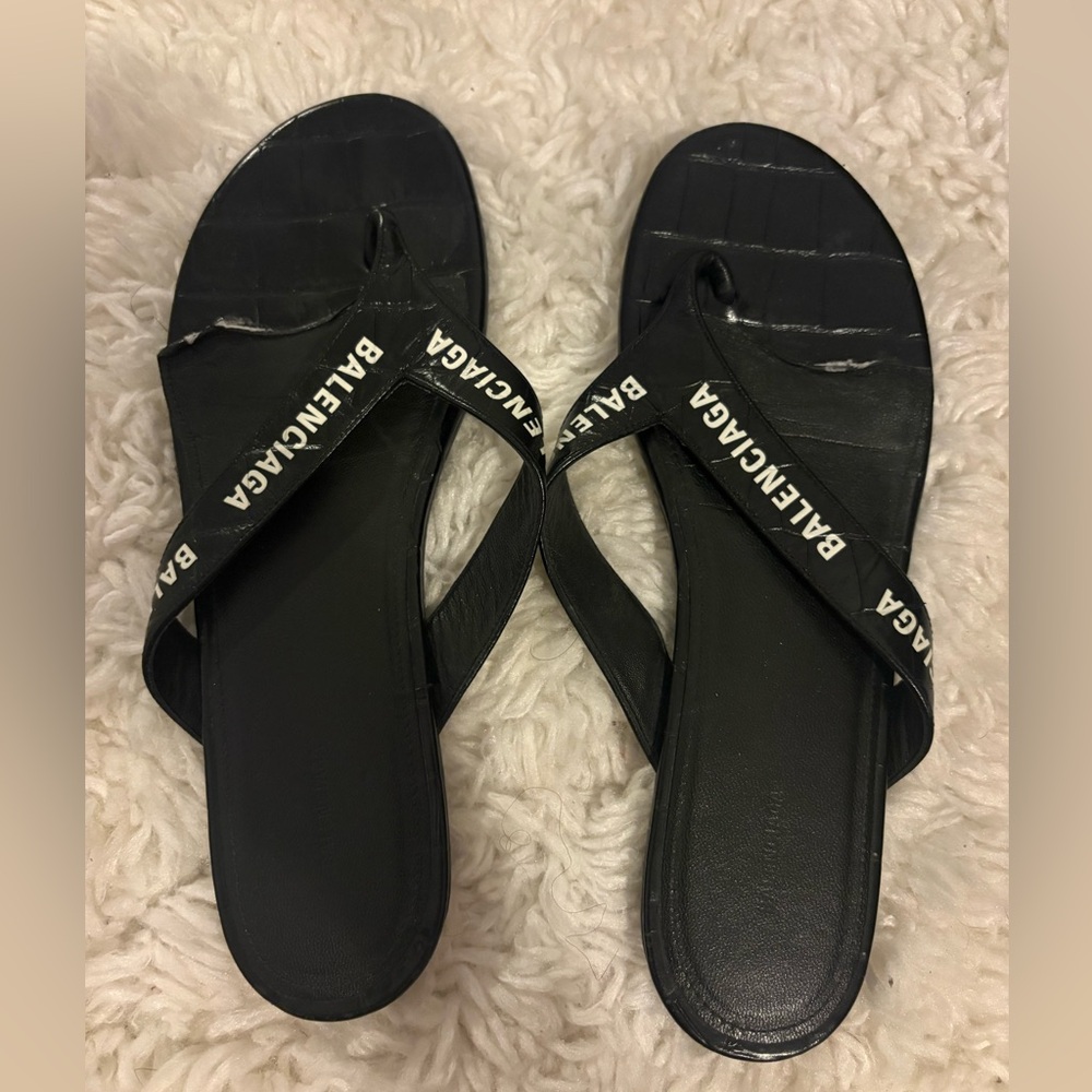 Balenciaga Black Logo Sandals